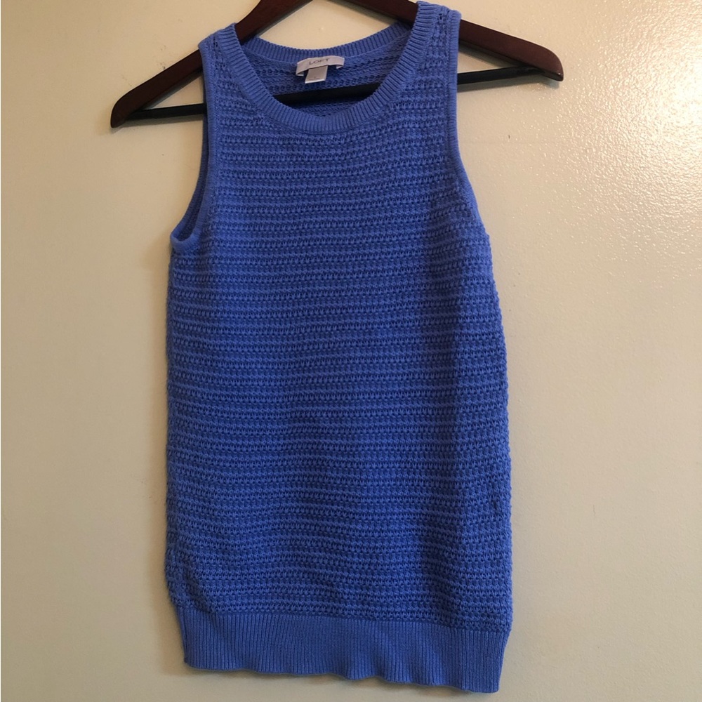 LOFT Periwinkle Blue Knit Sweater Vest Size S